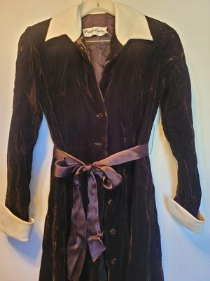 Vestido Vintage Años 60 Victor Costa Ltd. Terciopelo Marrón Talla 5 Foto 1 de 4