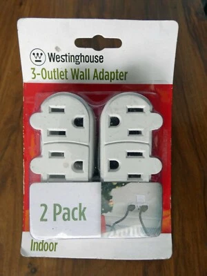 Paquete de 2 adaptadores de pared interiores Westinghouse blancos de 3 salidas DR-03 envío gratuito a EE. UU. Foto 1 de 3