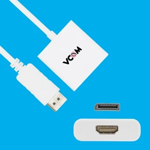 Stecker Displayport Zu Buchse HDMI Adapter Konverter Kabel, Vergoldet, Weiß, PC - Bild 1 von 3