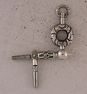 SOLID SILVER CRANK KEY - UNIQUE For Antique Watches PERFECT - Picture 1 of 6