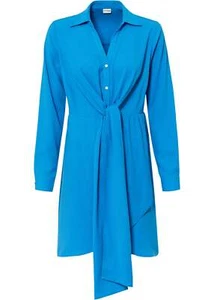 Kleid in Wickeloptik mit Kragen Gr. 48 Meeresblau Langarm Mini-Dress Neu* - Bild 1 von 1