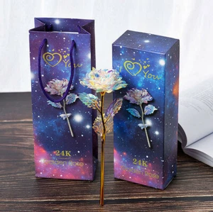 Artificial Galaxy Rose Flowers for Girl Friend Valentine's Day Gift Wedding Part - Picture 1 of 2