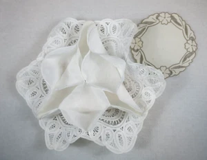 Vintage Leacock Portugal Leinen Deckchen Imperial Elegance Battenberg Rollen Brötchen Stövchen - Bild 1 von 11