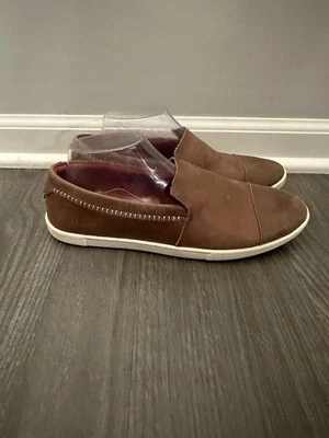 Mocasines sin cordones Olukai de cuero marrón para mujer talla 9,5 Foto 1 de 4