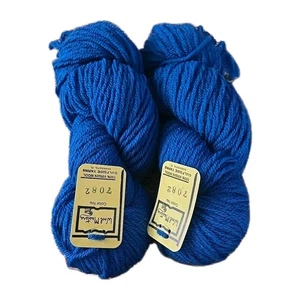 Lote de 2 hilos de lana Worsted 100 % lana virgen vintage Wool Masters 2 capas azules - Imagen 1 de 2