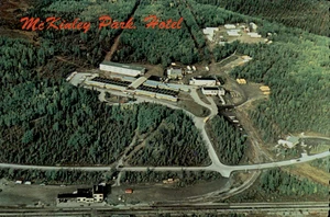 Aerial View of the McKinley Park Hotel and Grounds Around it, Alaska Postcard - Picture 1 of 2