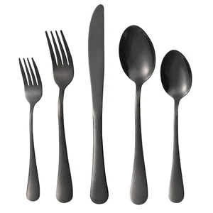 Schwarzes Silberbesteck Set 40-teilig, Besteck Besteck Set für 8, Edelstahl Fo... - Bild 1 von 6