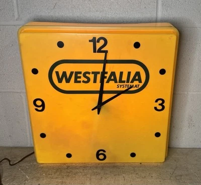 Raro Sistema Westfalia Vintage En Reloj Iluminado Letrero Publicidad ¡Funciona! Foto 1 de 4