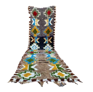 Teppich Marokkanisch Handarbeit Boujaad Berber 2'5x10' Vintage Mehrfarbig Wolle Wohndeko - Bild 1 von 14