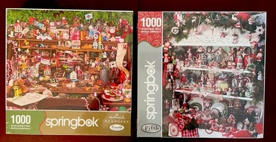 2 Springbok Keepsake Puzzles, Santa’s Desk & Mrs Claus’s Cupboard, 1000pc New! - Image 1 of 4