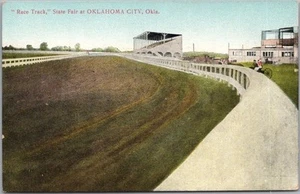 Postal de Oklahoma City de la década de 1960 STATE FERIAL GROUNDS pista de carreras y vista de tribuna - Imagen 1 de 2