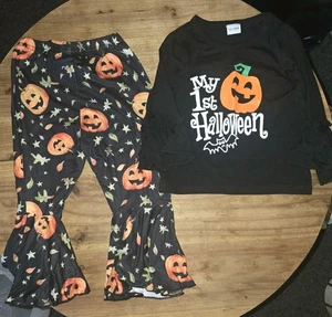 Kleine Mädchen 12-18 Monate My First Halloween Glockenhose und Rüschenärmel - Bild 1 von 6
