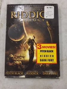 Chronicles Riddick Trilogy Pitch Black Riddick Dark Fury DVD Vin Diesel Sci-Fi - Picture 1 of 5