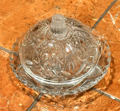 PLATO DE MANTEQUILLA INFANTIL MINIATURA TAPA CUBIERTA VIDRIO DEPRESIÓN TRANSPARENTE UE Foto 1 de 4