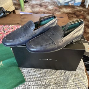Fratelli Rossetti Yacht Navy Leather Loafers Mens UK 8 Italy Great Condition - Picture 1 of 11
