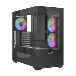V40 Mid Tower ATX Case – 6X 120mm ARGB PWM Fans Pre-Installed, Dual Tempered ... - Picture 1 of 9