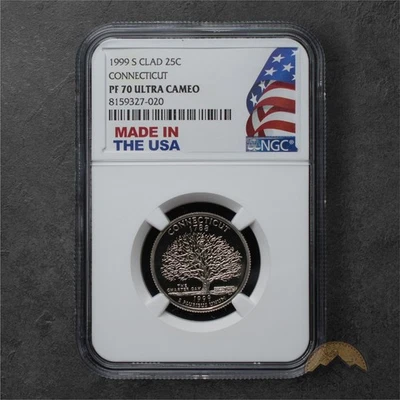 1999-S Proof Connecticut State Quarter 25C - NGC PF70 UCAM - San Fransisco - Image 1 of 2