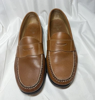 MOCASINES CLÁSICOS SIN CORDONES BROOKS BROTHERS MARRÓN CUERO GENUINO Talla 11 Foto 1 de 4