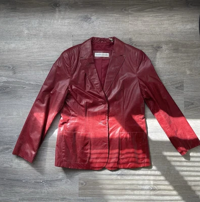 Chaqueta de cuero vintage para mujer Valerie Steven’s Foto 1 de 4