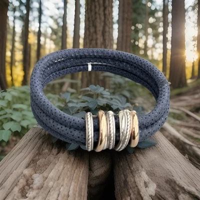 Pulseira Brighton Anéis de Netuno Azul Brilhante Prata/Ouro Nova com etiquetas - Imagem 1 de 4