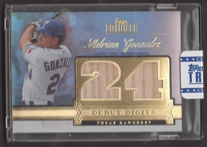 Tarjeta reliquia usada juego auténtico dígitos debut Topps Adrián González 2012 95 de 99 - Imagen 1 de 4