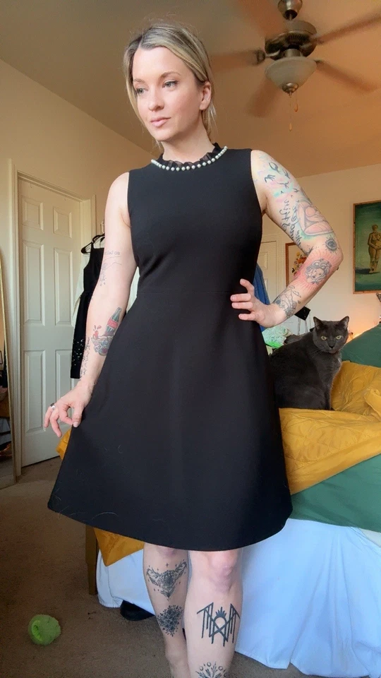 Vestido crepe Kate Spade tamanho 2 pérola enfeitado - Imagem 1 de 4