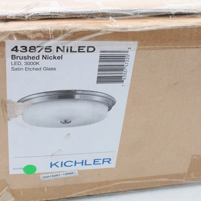 Kichler 43875NILED Níquel Cepillado Firma LED Accesorio de Techo Montaje Al Ras 16" Foto 1 de 4