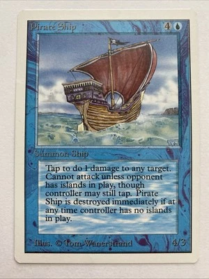 Pirate Ship Unlimited LP Blue Rare MAGIC GATHERING CARD MTG Vintage - Image 1 of 2