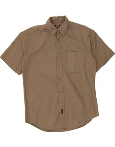 DOCKERS Mens Short Sleeve Shirt Medium Brown Cotton DM12 - Picture 1 of 3