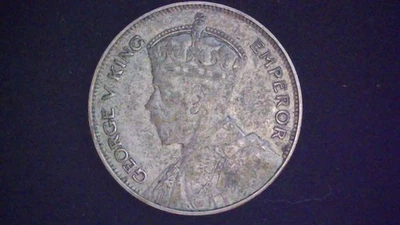 1935 New Zealand 1/2 Half Crown KM# 5, Silver, George V - ASW: 0.2273oz - Image 1 of 4