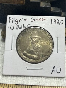 AU 1920 PILGRIM Silver Commemorative Half Dollar - Picture 1 of 4