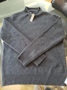 New J Crew 100% Lambs Wool Charcoal Gray Mock Neck Sweater Size M - Picture 1 of 7