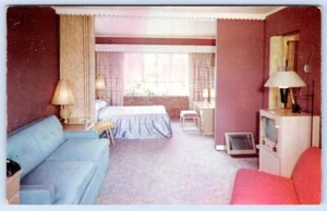 KIRBY'S ULTRA MODERNO MOTEL SUITE NUPCIAL ROCHESTER NY AÑOS 50 VISTA HABITACIÓN INTERIOR - Imagen 1 de 2