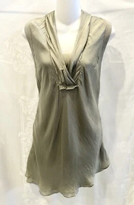 Túnica regata BRUNELLO CUCINELLI cinza seda com nervuras algodão M $500 - Imagem 1 de 4