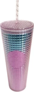 VASO STARBUCKS VERANO 2021 REJILLA ROSA AZUL OMBRE IRIDISCENTE ARORA BOREALIS - Imagen 1 de 7