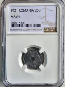 Romania 25 Bani 1921 NGC MS 65 - Picture 1 of 2