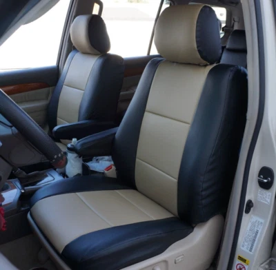 para LEXUS LX 470 1998-2007 IGGEE S. CUERO PERSONALIZADO 2 FUNDAS ASIENTO DELANTERO 13 COLORES Foto 1 de 4