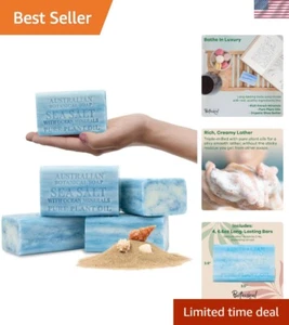 Long-Lasting Sea Salt Soap Bars - Ocean Minerals & Shea Butter 6.6 oz, Pack of 4 - Picture 1 of 10
