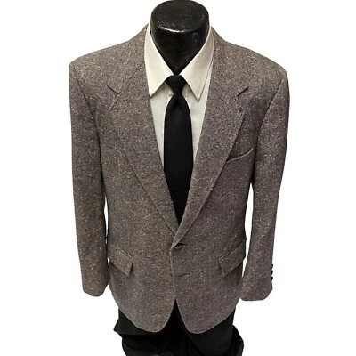 Vtg 60’s SEARS Gray Sport Coat Multicolor FLECK Jacket Wool Donegal TWEED Blazer - Image 1 of 4