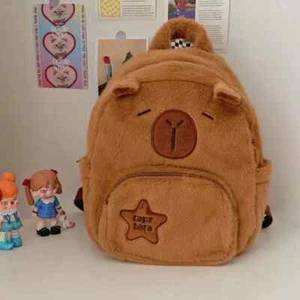 Kawaii Capybara Zaino Peluche Donna Versatile Cartone Animato Divertente Capibala - Foto 1 di 14