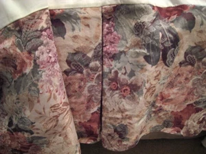Set of 2 Vintage Croscill Cotswold Queen Bed Pleated Skirts 13.5" Drop  USA - Picture 1 of 5