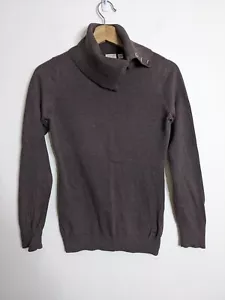 Vintage Esprit High Neck Knit Jumper Womens XS Extra Small Brown 100% Cotton - Picture 1 of 17