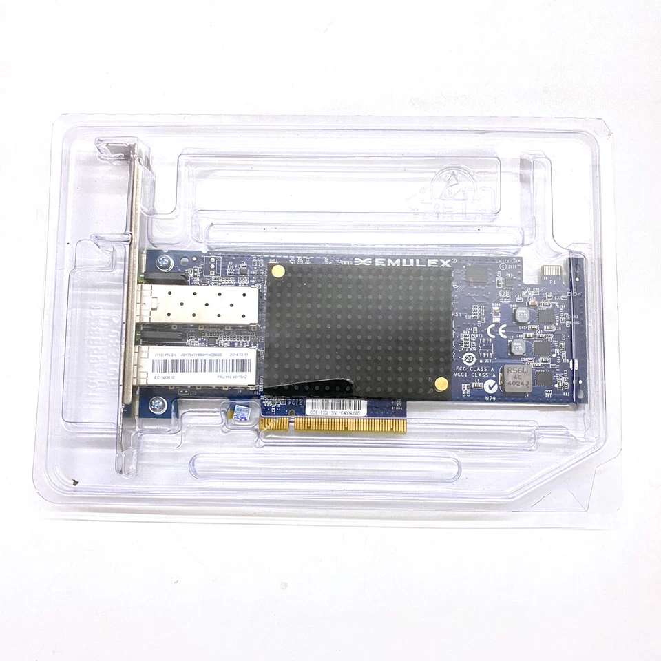 IBM 49Y7942 49Y7941 Emulex SFP+ 10GB Gigabit Ethernet Virtual Fabric Adapter - Image 1 of 4