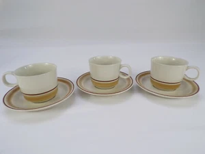 3 Sets Vintage Water Colors Hearthside Stoneware 8 oz Cup & Saucer 6" Japan b23 - Picture 1 of 6
