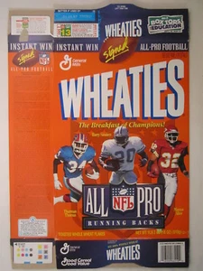 Empty WHEATIES Box 1996 12oz ALL PRO RUNNING BACKS Thomas Sanders Allen [Z202c3] - Picture 1 of 2