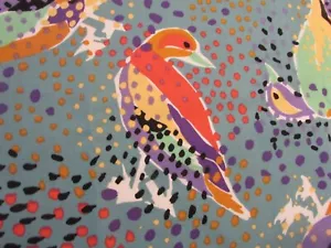 Thompson of California cotton fabric Ducks & Dots Multicolored 1 Yd - Picture 1 of 4