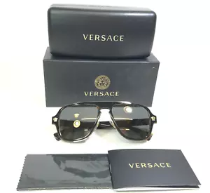 Versace Sunglasses MOD.2199 1252/4T Polished Brown Tortoise Gold Mirrored Lenses - Picture 1 of 12