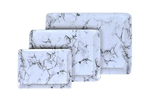 Melamine Serving Tray Set, White, Pack of 3 Pcs. US - Picture 1 of 4