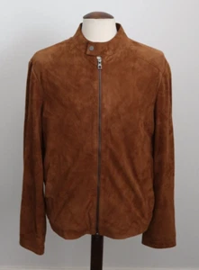 BNWOT Pal Zileri LAB Brown Suede Leather Bomber Jacket - Size 54 - Picture 1 of 6