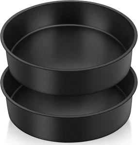 9.5 Inch Cake Tin Set of 2, Non-Stick Stainless Steel Baking Pan for Baking Roas - Picture 1 of 12